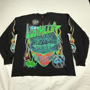 Lost Hills Enhance Your Mind Long Sleeve Graphic Tee Black Mens Large NWT